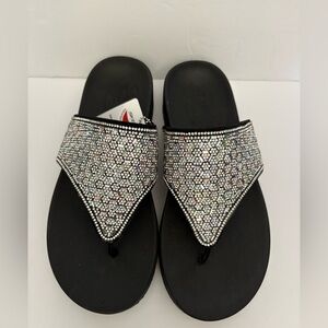 SKECHERS Women’s SZ 6 Vinyasa Glam Time arch Fit Sandals Flip Flops 119438 New